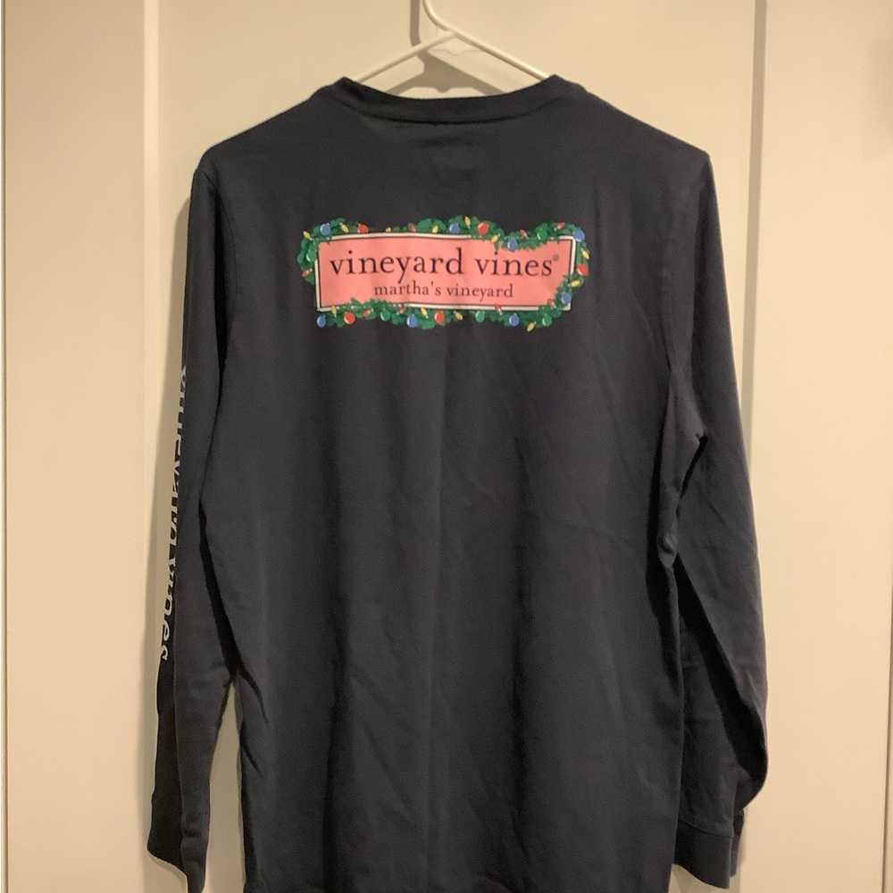 Vineyard Vines Christmas Dark Blue Long Sleeve Tee